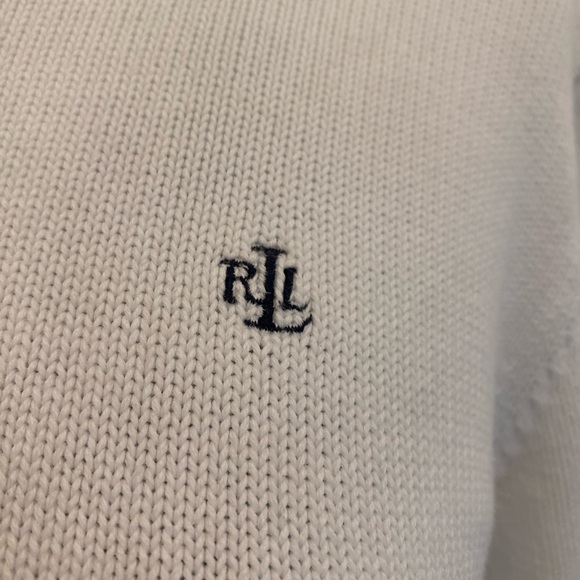 Vintage Lauren Ralph Lauren White Knit Sweater Size Medium - Picture 2 of 4